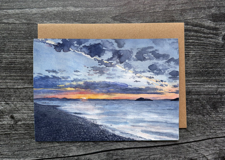 Sunset on Camano Greeting Card